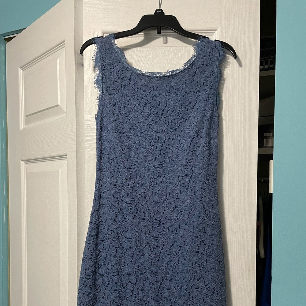 Lace blue cocktail dress